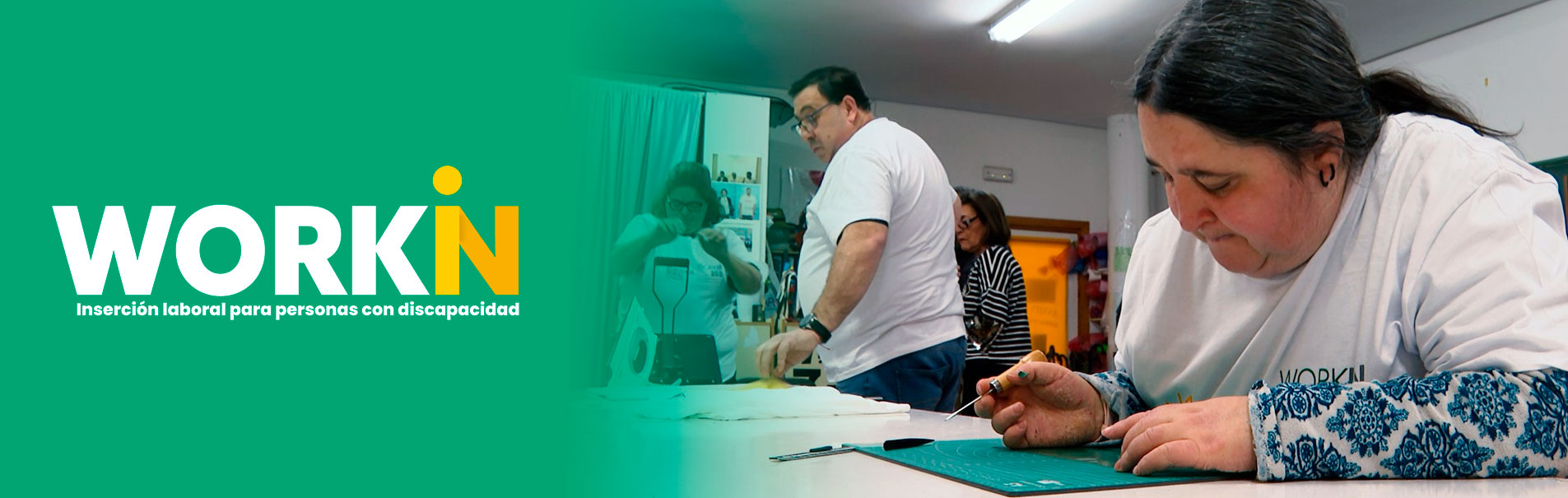 Proyecto de inserción de personas con discapacidad. Imagen donde aparecen participantes al proyecto
