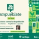 Cartel promocional del evento ‘Empuéblate La Rioja’, dedicado a las soluciones contra la despoblación. 4 de marzo en Riojafórum (Logroño), presentado y moderado por Manuel Campo Vidal. A la derecha aparecen ilustraciones en tonos verdes relacionadas con el entorno rural. En la parte inferior se muestran los logotipos de las entidades organizadoras y colaboradoras, junto con un enlace para más información e inscripciones.
