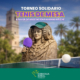 Imagen promocional de un torneo solidario de tenis de mesa, con una escultura de la Dama de Elche sosteniendo una pala frente a un entorno urbano y el mensaje del evento a favor de la Asociación Parkinson Elche.